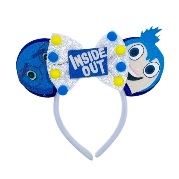 Disney Inspired INSIDE OUT Handmade Minnie Mouse Ears - NWOT - Picture 1 of 4